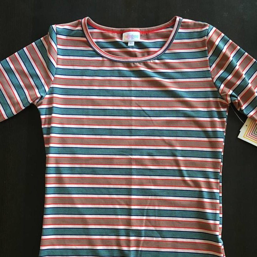 Lularoe Gigi Fitted Tee Stripes